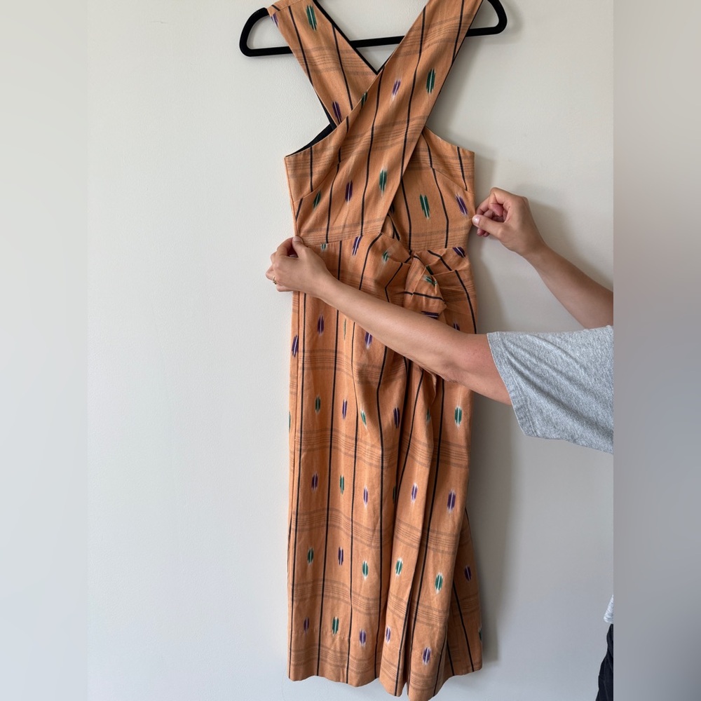 Ulla Johnson Orange Pattern Crossover Halter Maxi Dress similar to Noelle - Picture 2 of 16
